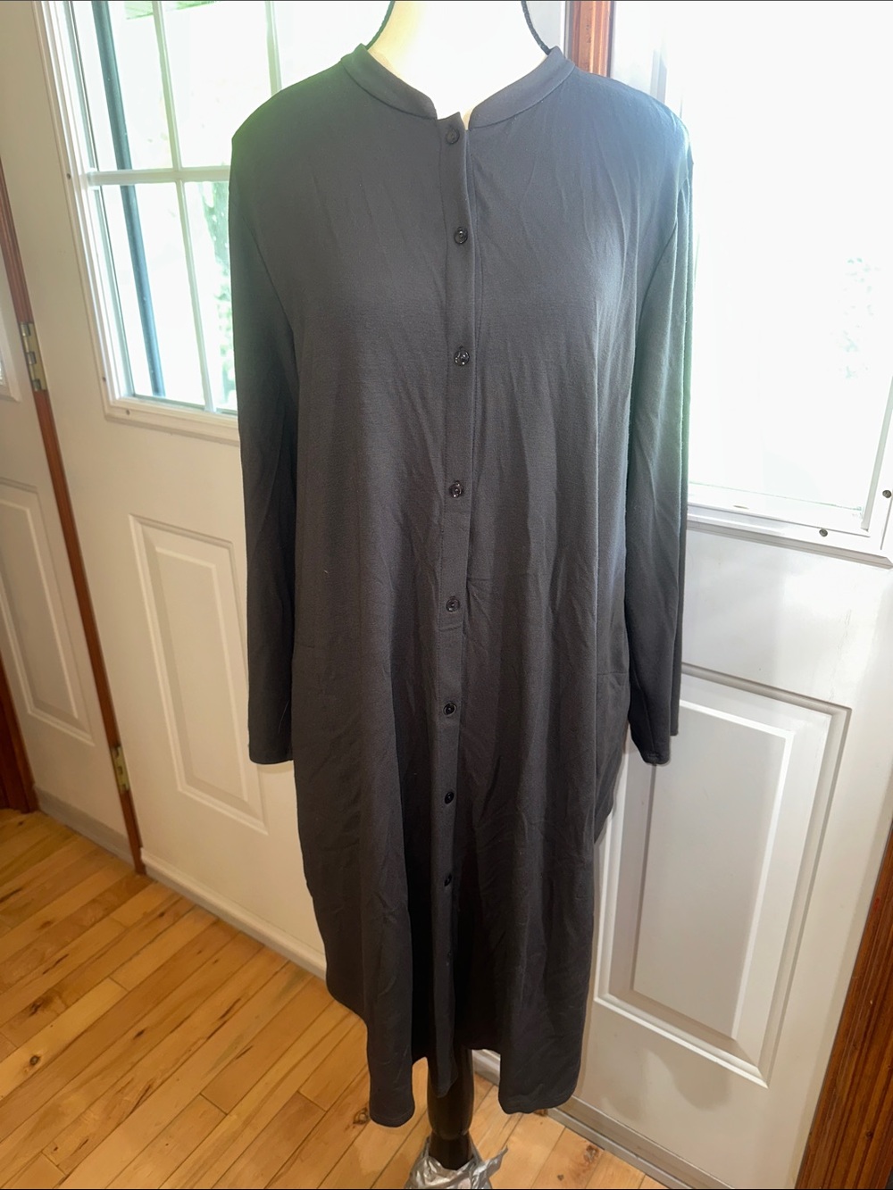 Eileen Fisher Charcoal Button Up Dress
